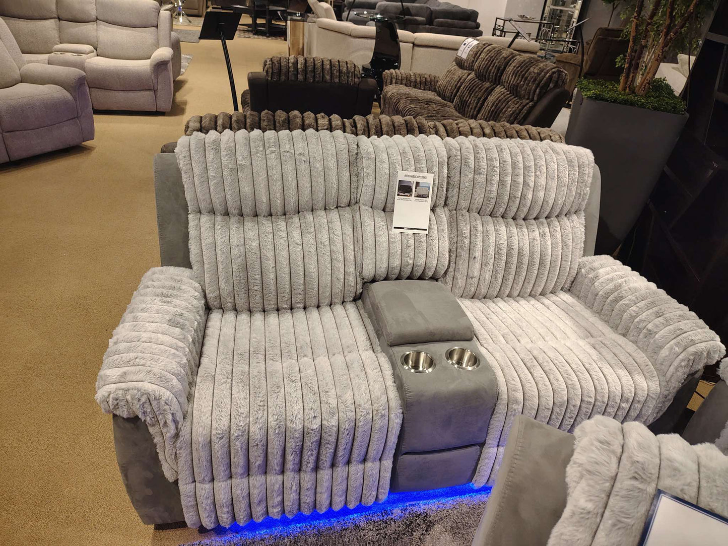 3PC RECLINER SET WITH LED LIGHTS