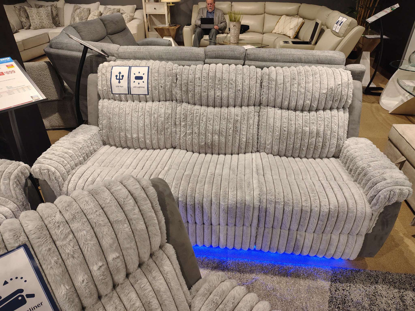 3PC RECLINER SET WITH LED LIGHTS