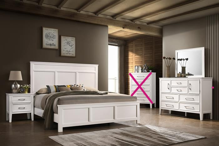 4PC QUEEN BEDROOM SET(1 QUEEN BED,1DRESSER,1MIRRIR,1NIGHTSTAND)