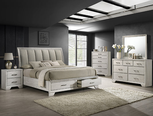 4PC QUEEN BED FRAME (1BEDFRAME,1DRESSER,1MIRROR,1NIGTSTAND)