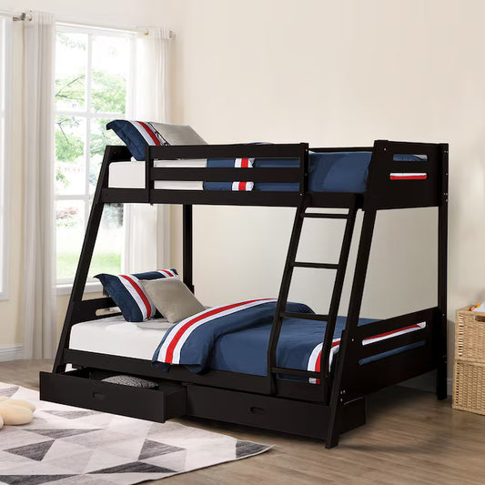 TWIN/FULL BUNK BED W/ MATTRESSES