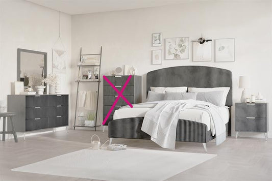 4PC QUEEN BED FRAME (1BEDFRAME,1DRESSER,1MIRROR,1NIGTSTAND)